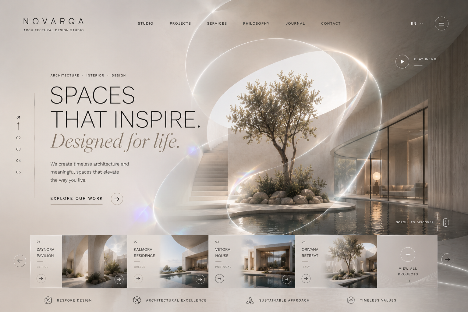Luxury architecture studio website