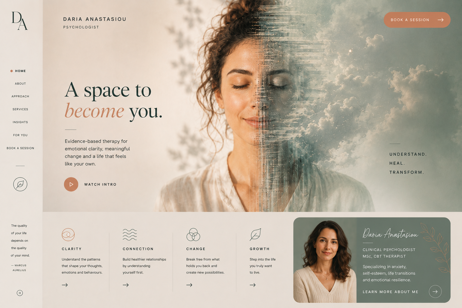 Psychologist personal brand website